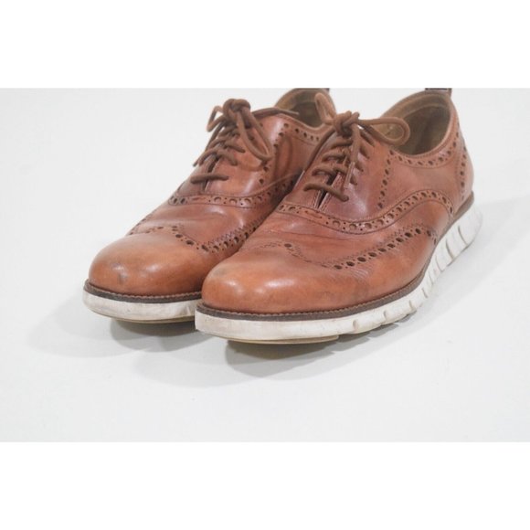 Cole Haan Brown Leather ZEROGRAND Wingtip Oxfords main image 8